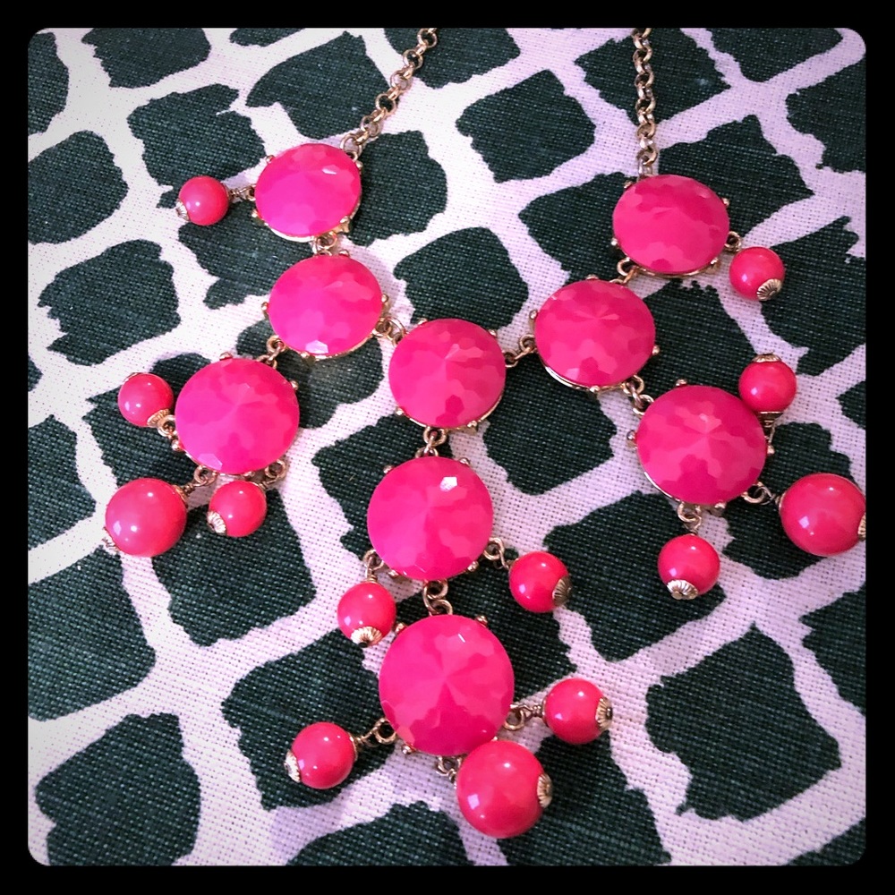 J. Crew Hot Pink Statement Necklace